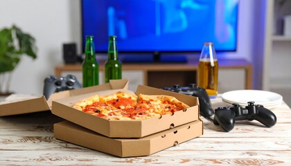 Pizza and Beer Night In Front of the TV