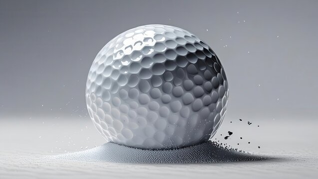 Impactful golf swing indoor studio close-up image minimalist background dynamic motion concept