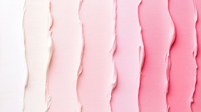 Colorful Layers of Creamy Paint in Soft Shades of Pink and White