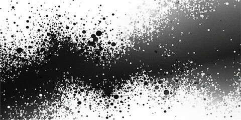 Black and white vector illustration of rain drops on a window with a grunge texture and a subtle light splash