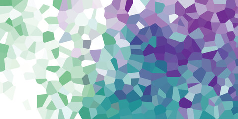 Abstract geometric mosaic gradient background in shades of green teal and purple for digital designs and decorative purposes