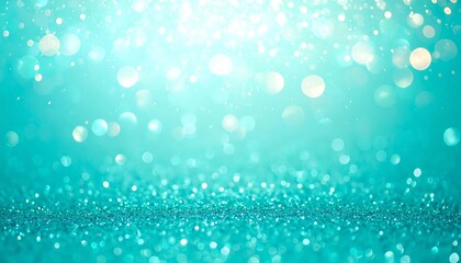 Sparkling Turquoise Glitter Background with Dreamy Bokeh Effect