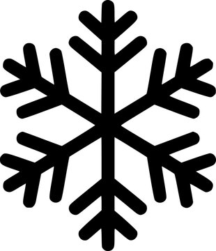 snowflake glyph flat vector icon