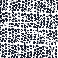 Texture in the form of large dots or spots, cut by an intricate line.