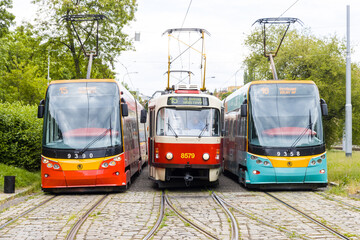 Straßenbahnen in Prag an der Endstation