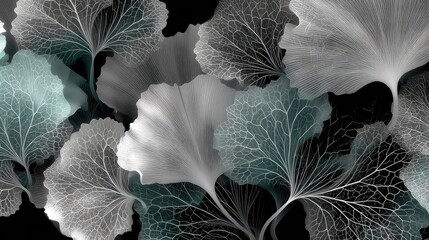 Stylized Leaf Vein Network Abstract Pattern Design
