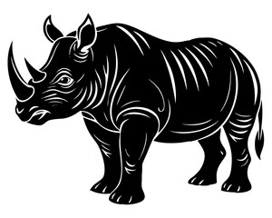 Fototapeta premium rhinoceros silhouette black victor