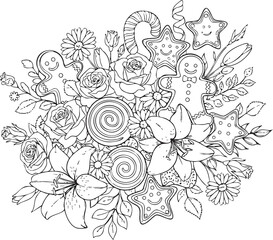 christmas, christmas tree, pattern, flower, vector, floral, design, seamless, vintage, illustration, ornament, decoration, art, wallpaper, nature, decor, texture, element, flowers, mandala, leaf, retr