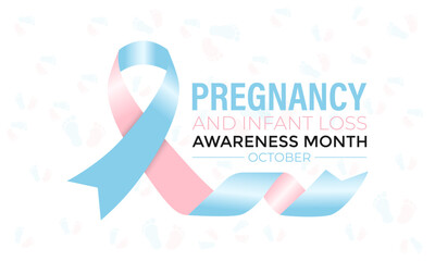 Pregnancy and Infant Loss Awareness Month, observed each October. It is a month to honor the memory of babies who were lost in miscarriage, stillbirth, and infancy. Banner poster, background. 