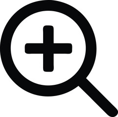 Fototapeta premium magnifying glass with plus sign for zoom in icon