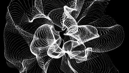 Abstract White Particle Flow.