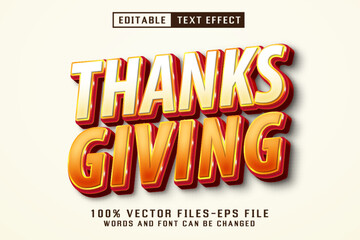 Thanks Giving 3d Text - Editable Text Effect