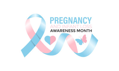 Pregnancy and Infant Loss Awareness Month, observed each October. It is a month to honor the memory of babies who were lost in miscarriage, stillbirth, and infancy. Banner poster, background. 