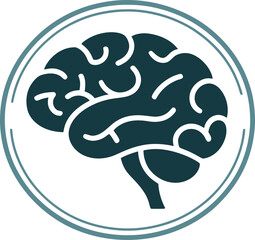 Brain logo vector art illustration
