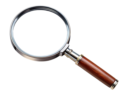  magnifying glass isolated on white background PNG , AI GENERATED