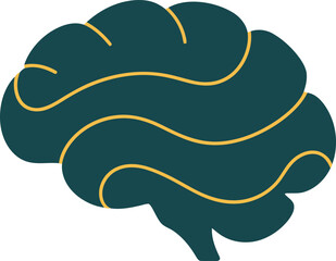 Brain logo vector art illustration