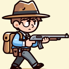 cartoon cowboy with gun
