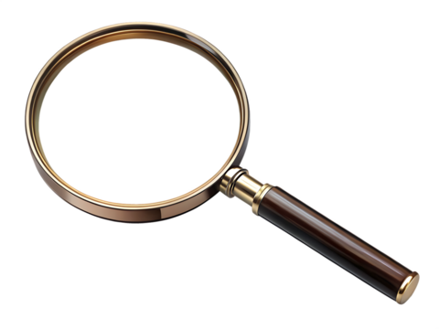  magnifying glass isolated on white background PNG , AI GENERATED