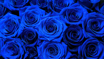 Blue Roses Bouquet CloseUp.
