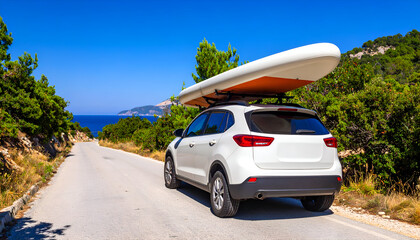 Coastal Road Trip Kayak on Car.