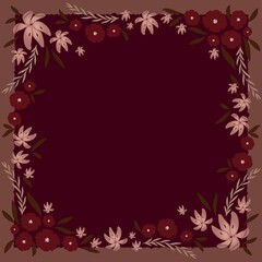 Elegant Maroon and Dusty Pink Floral Border for Scarf and Fabric