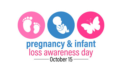 Fototapeta premium Pregnancy and Infant Loss Awareness Day, on October 15, honors babies lost to miscarriage, stillbirth, and early infant death. Realistic ribbons with pink and blue ribbons of a mother and her baby.
