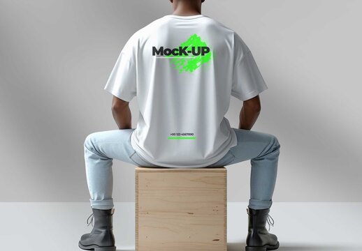 T Shirt Mockup Back Site For Men