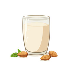 Minimalistic 2D flat icon featuring almond milk, clean vector design, simple illustration style, isolated on a white background, modern element in vector and EPS format.
