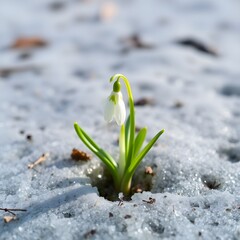 snowdrops in snow