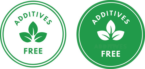 Additives Free Green Leaf Icon | Natural Product Label for Packaging, Food and Healthcare Industries