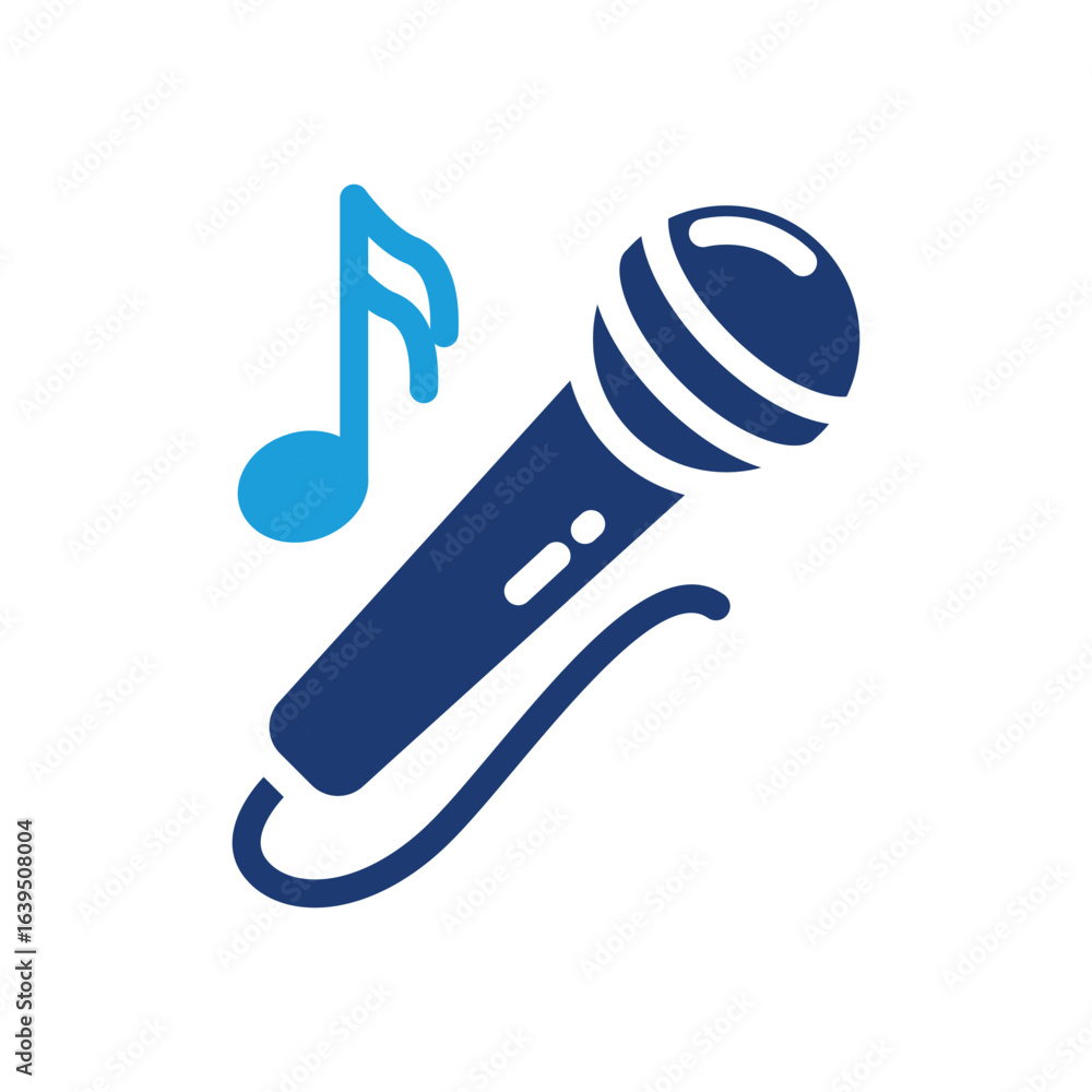 Poster microphone colored icon vector design good for web or mobile app