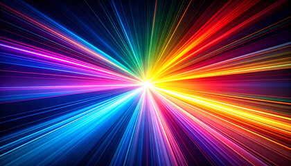 Rainbow Light Burst Background.