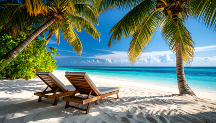 Tropical Beach Lounge Chairs.