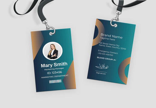 Professional Modern Office ID Card Design Template