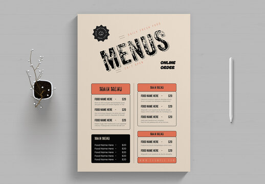 Restaurant Menu Flyer Template
