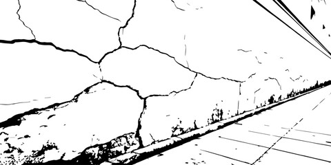 
Weathered plaster surface with spreading cracks and chipped paint; perfect for use in architectural renders or dark visual storytelling.

