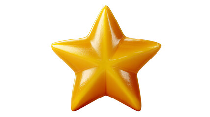 Shiny Yellow Five Pointed Star With Reflections Isolated Transparent Background To Isolate Transparent Background