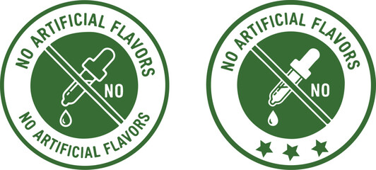 No Artificial Flavors Green Vector Badge | Natural Product Label for Food and Beverage Marketing