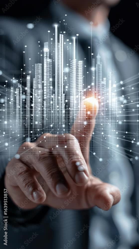 Aufkleber futuristic digital data visualization technology business analytics and innovation driving growth th