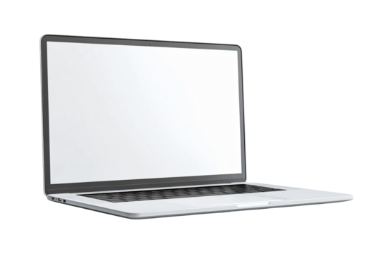 Sleek modern laptop mockup with blank display screen