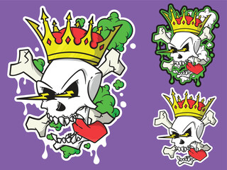 Vector Illustration Design of the Skull King of the Kingdom
