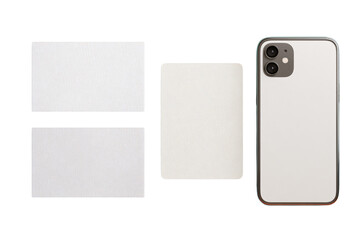 Modern phone with cards mockup template for stylish design