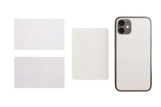 Modern phone with cards mockup template for stylish design