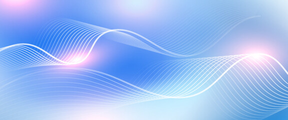 Abstract blue gradient background with shining lines waves. Minimalist background for banner, poster, cover, brochure, flyer, website. abstract background illustrator.