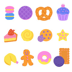 Different Type of Cookies Vector Stock