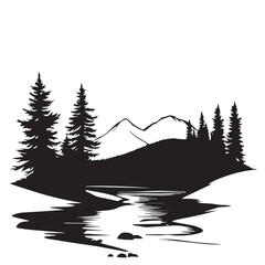 mountain landscape with trees © noer