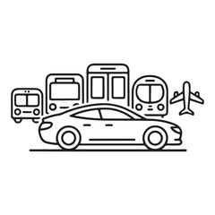 Modern transport pictogram collection