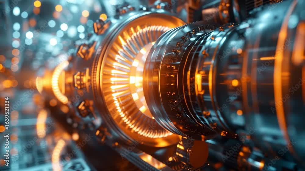 Aufkleber futuristic digital technology with glowing circular elements and intricate circuitry