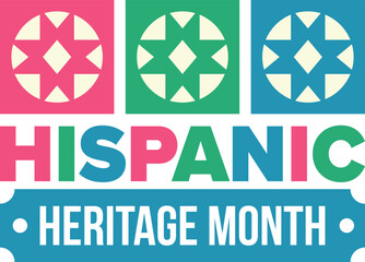 National Hispanic Heritage Month in September and October. Hispanic and Latino Americans culture. Celebrate annual in United States. Poster, card, banner and background. Vector illustration