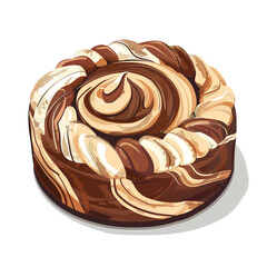 Delicious Swirled Chocolate and Caramel Cake Dessert Sweet Treat Bakery Item